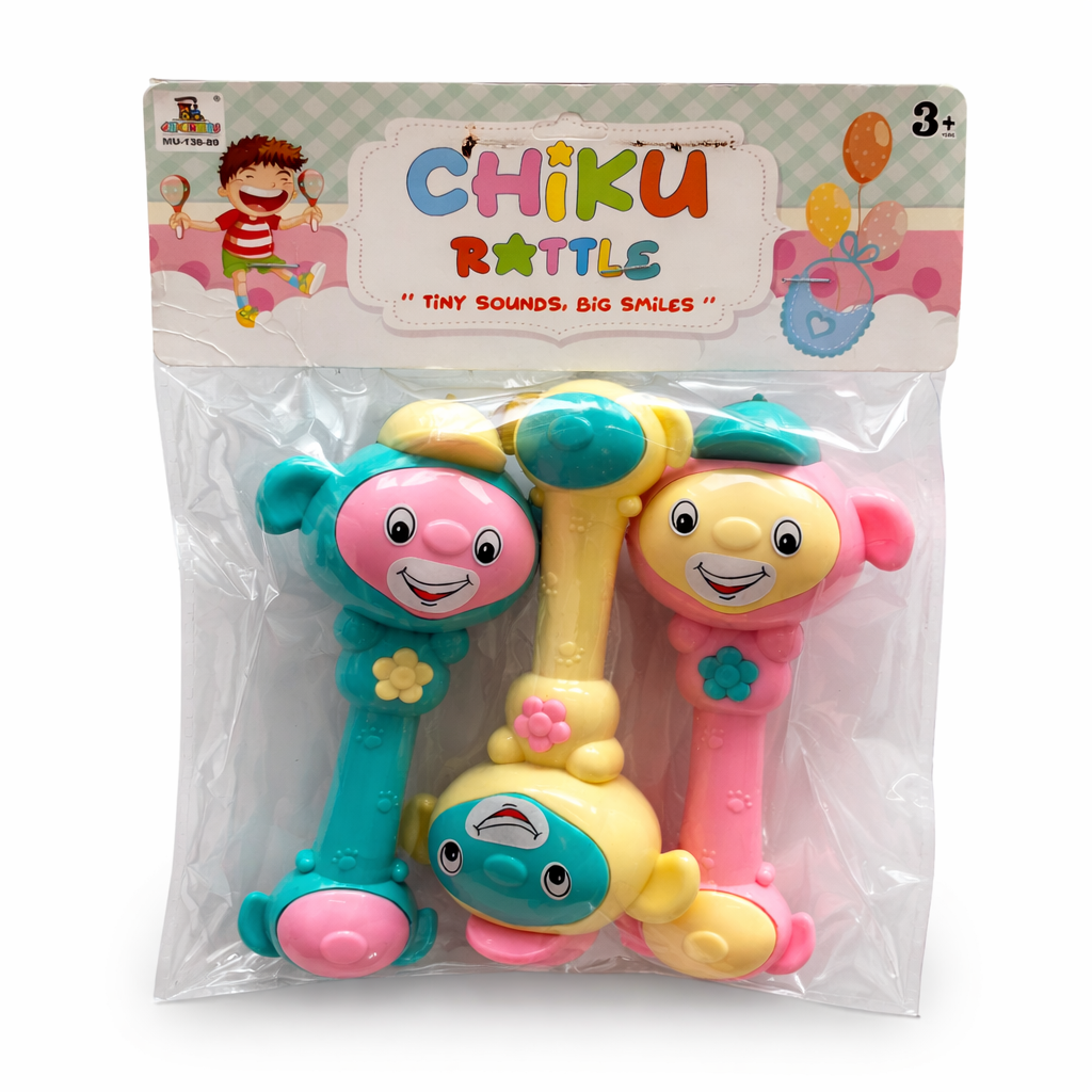Chiku BaChiku Baby Rattle Toy Set of 3 – Colorful Sound Rattles for Infants (3+ Months)by Rattle Toy Set of 3 for Infants – Colorful Sound Rattle Toys Chiku Baby Rattle Toy Set of 3 – Colorful Sound Rattles for Infants (3+ Months) - Image 1