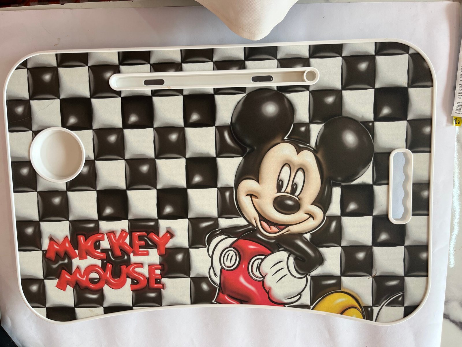 Mickey Mouse Cartoon Printed Serving Tray | Black & White Checkerboard Mickey Mouse Cartoon Printed Serving Tray | Black & White Checkerboard - Image 1