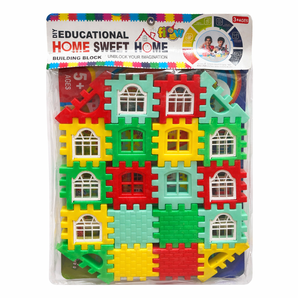 Kids DIY Educational Building Blocks Home Set with Windows (Multicolor)Kids DIY Home Building Block Toy Set with Windows (Multicolor) Kids DIY Educational Building Blocks Home Set with Windows (Multicolor) - Image 1