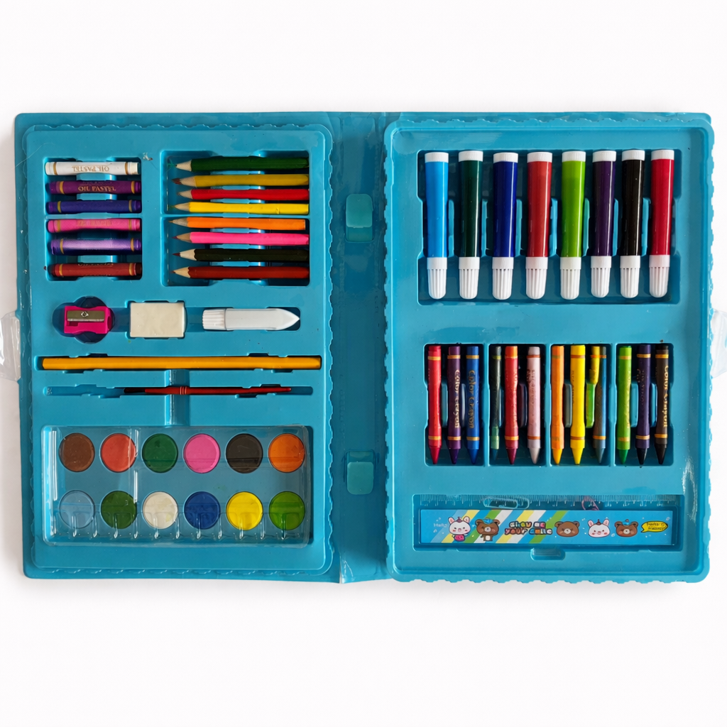 Kids DraAll-in-One Kids Drawing & Coloring Art Kit | Crayons, Pens & Paintsing & Coloring Art Kit Set with Crayons, Sketch Pens, Watercolors & Pencils All-in-One Kids Drawing & Coloring Art Kit | Crayons, Pens & Paints - Image 1