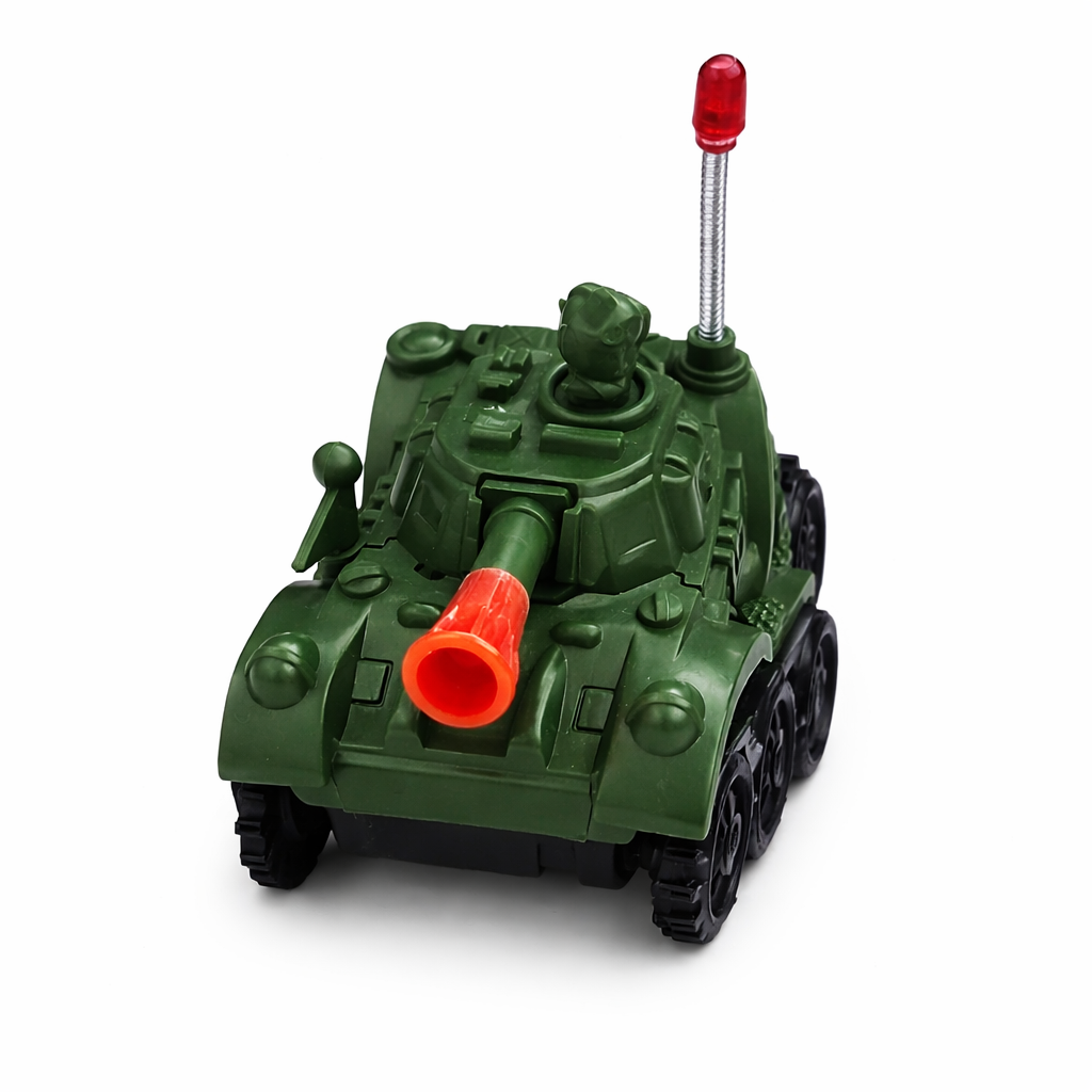Military Toy Tank with Light & Sound – Kids Plastic Army Vehicle (Green (2) Military Toy Tank with Light & Sound – Green Army Tank - Image 1