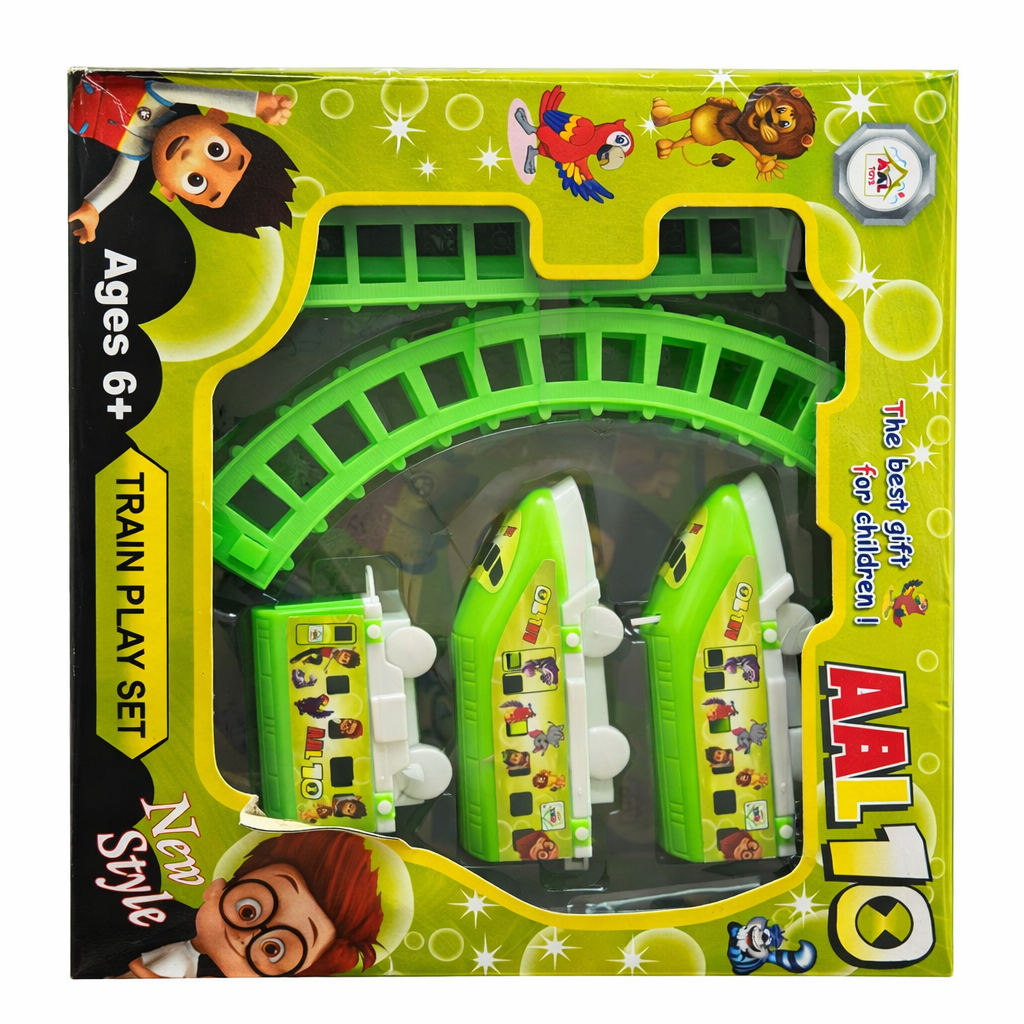 Mini RailwaMini Railway Train Toy Set for Kids | 3 Train Cars & Tracky Train Toy Set for Children (3 Train Cars + Track) (3) Mini Railway Train Toy Set for Kids | 3 Train Cars & Track - Image 1