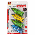 Pull Back Speed Boat Toy Set for Kids – Pack of 4 Multicolor Boats